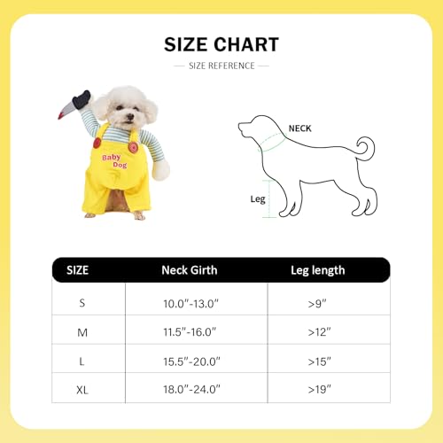 DELIFUR Dog Halloween Hilarious Costume - Pet Cosplay Party Clothes Soft Dog Knife Doll Costume Funny Comical Show Outfit for Small Medium Dog (Medium)