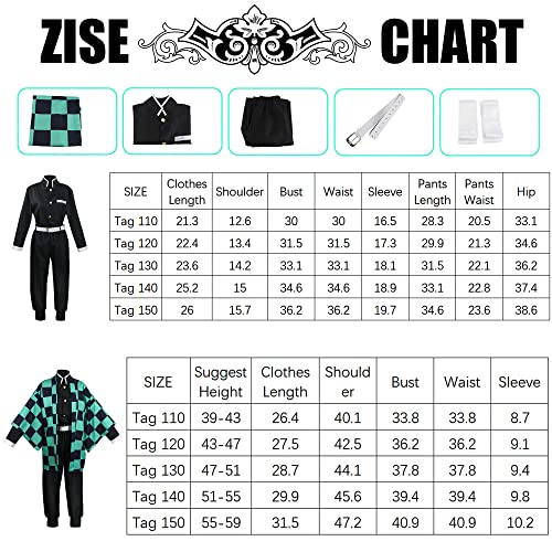 JIZAZIHU Kids Kimono Costume Cosplay Outfits Set Cloak Halloween Uniform Jackets Cape Costume for kids Adult (Green Set, Tag 110)