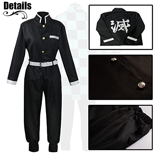 JIZAZIHU Kids Kimono Costume Cosplay Outfits Set Cloak Halloween Uniform Jackets Cape Costume for kids Adult (Green Set, Tag 110)