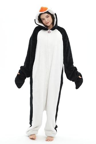 SAMGU Penguin Onesie Adult Halloween Cosplay Costume One Piece Pajamas for Women and Men