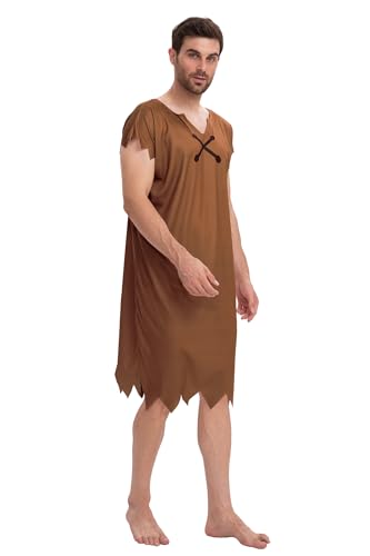 TMSD Halloween Mens Cosplay Adult Costume Brown Tunic L