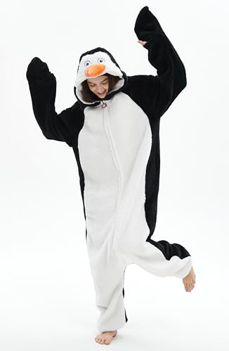 SAMGU Penguin Onesie Adult Halloween Cosplay Costume One Piece Pajamas for Women and Men