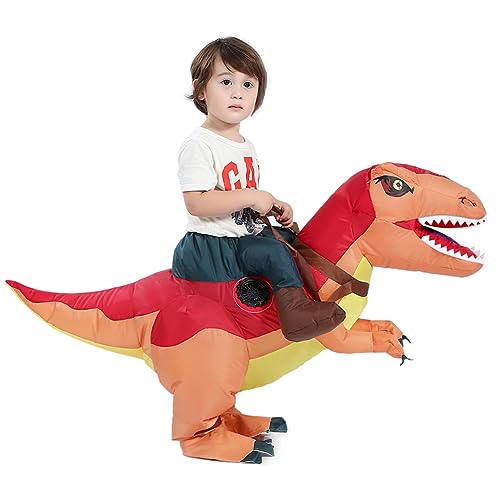 HSCTEK Inflatable Dinosaur Costume Baby Boys Girls, Blow Up Riding Trex Cosplay Kids Toddler, Ride On Dino Halloween Costume Children