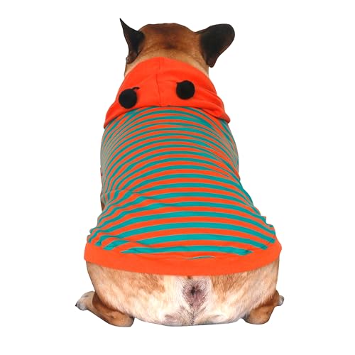 iChoue I am a French Bulldog Bumble Bee Halloween Costumes Clothes Hoodies Shirts Vest for Small Dogs Cold Weather Winter Coats Frenchie English Pug Pitbull Boston Terrier - Orange Green, Medium