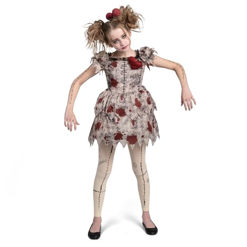 Spooktacular Creations Halloween Kids Voodoo Costume, Voodoo Doll Dress Costume for Girls Halloween Dress up (X-Large(12-14 yrs))