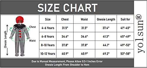 yolsun glow clown costume(12-14 Year)