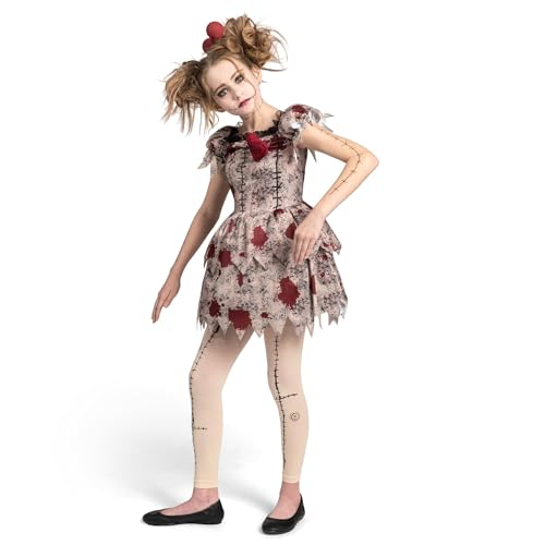 Spooktacular Creations Halloween Kids Voodoo Costume, Voodoo Doll Dress Costume for Girls Halloween Dress up (X-Large(12-14 yrs))