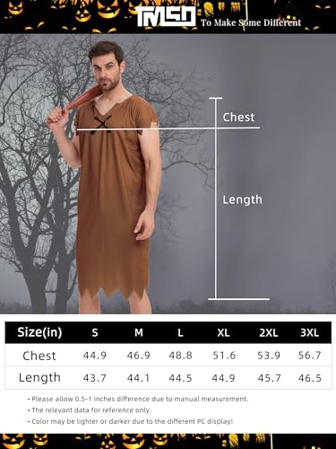 TMSD Halloween Mens Cosplay Adult Costume Brown Tunic L