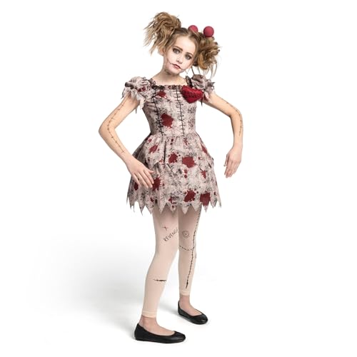 Spooktacular Creations Halloween Kids Voodoo Costume, Voodoo Doll Dress Costume for Girls Halloween Dress up (X-Large(12-14 yrs))