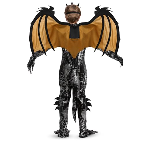 Spooktacular Creations Halloween Kids Gold dragon Costume, Boys Dragon Wings, Tail and Mask Set for Halloween Dress Up