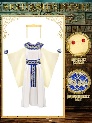 Liitrsh Halloween Cos Egyptian Costume Set Egyptian Dress for Girls Egyptian Costume Queen Accessories