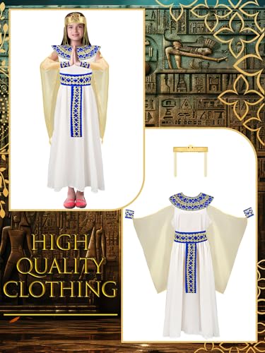 Liitrsh Halloween Cos Egyptian Costume Set Egyptian Dress for Girls Egyptian Costume Queen Accessories