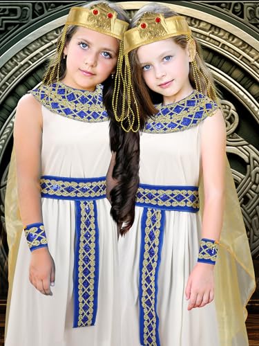 Liitrsh Halloween Cos Egyptian Costume Set Egyptian Dress for Girls Egyptian Costume Queen Accessories