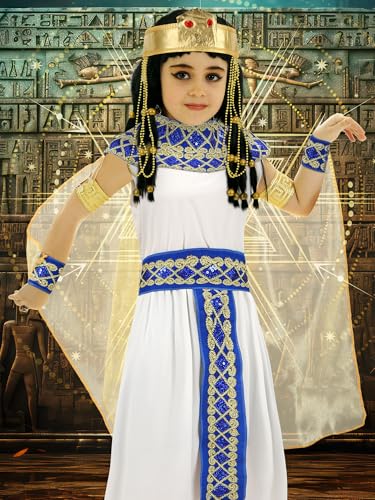 Liitrsh Halloween Cos Egyptian Costume Set Egyptian Dress for Girls Egyptian Costume Queen Accessories