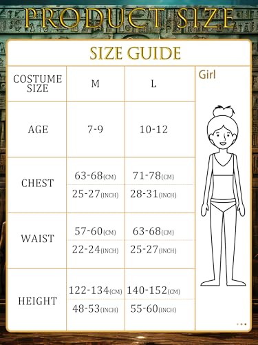 Liitrsh Halloween Cos Egyptian Costume Set Egyptian Dress for Girls Egyptian Costume Queen Accessories