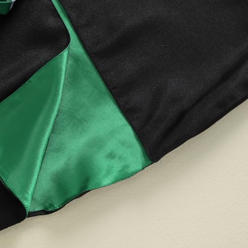 Twopumpkin Toddler Baby Boy Girl Halloween Costumes Wizard Costume Long Sleeve Hooded Wizard Cloak Witch Robe With Scarf (Wizard Robe+Scarf Green, 6-12 Months)