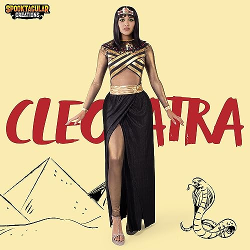 Spooktacular Creations Women Queen Cleopatra Dress Costume Set with cleopatra accessories for Adult Halloween Costume-Large