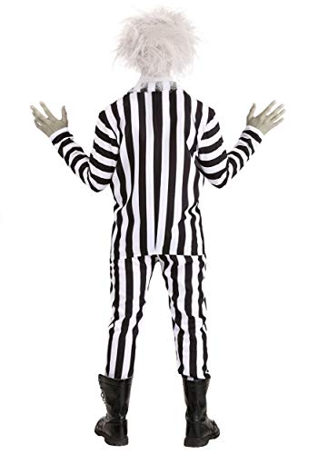 Plus Size Beetlejuice Costume for Adults, Black & White Striped Suit for 80s 90s Movie Cosplay & Halloween 2X