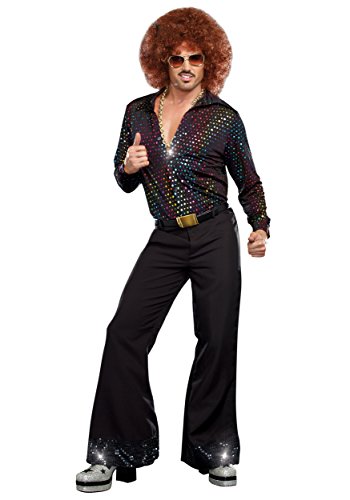 Disco Dude Shirt Plus Size Costume 2X 3X 4X Black