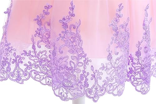Dressy Daisy Long Braid Princess Fancy Dress Up Halloween Birthday Party Costume with Braid Accessories for Little Girls Size 5-6, Purple
