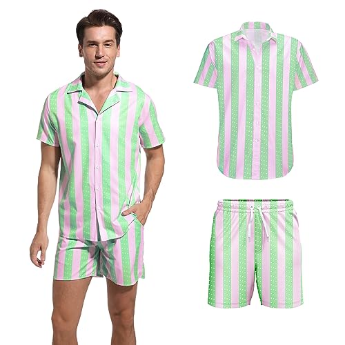 ZOKJFDK Men Costume for Adult Men Cosplay Beach Costumes Suits Shirt Shorts Outfits Men Doll Costume for Halloween Party (X-Small)