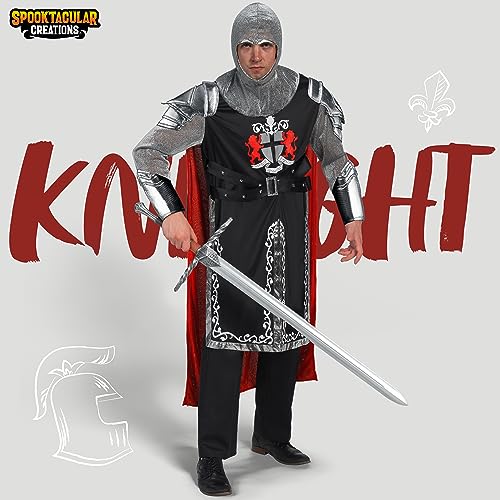 Spooktacular Creations Medieval Knight Costume Men for Adult Halloween Costumes, Dragon Knight Costume for Party Events-XXL