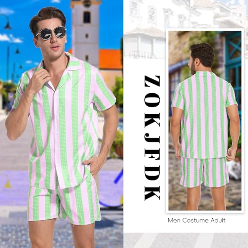 ZOKJFDK Men Costume for Adult Men Cosplay Beach Costumes Suits Shirt Shorts Outfits Men Doll Costume for Halloween Party (X-Small)