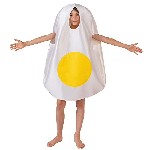 Hqroidd Steak Costume Funny Realistic Meat Outfit Adult Unisex Food Cosplay Suit Novelty Gifts for Halloween (Egg Costume, One Size)