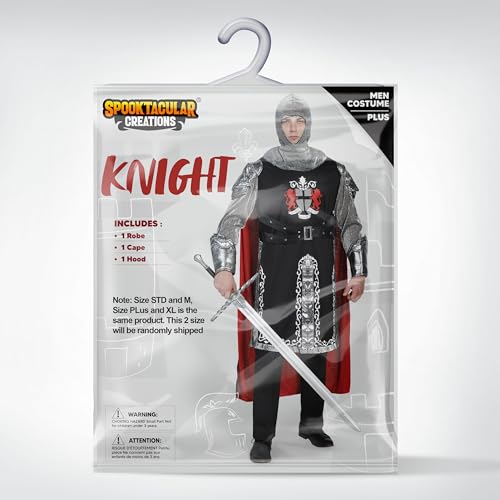 Spooktacular Creations Medieval Knight Costume Men for Adult Halloween Costumes, Dragon Knight Costume for Party Events-XXL