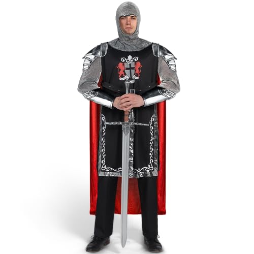 Spooktacular Creations Medieval Knight Costume Men for Adult Halloween Costumes, Dragon Knight Costume for Party Events-XXL