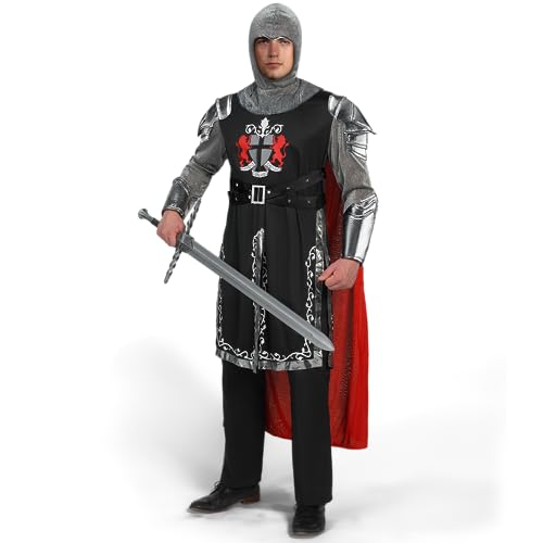 Spooktacular Creations Medieval Knight Costume Men for Adult Halloween Costumes, Dragon Knight Costume for Party Events-XXL