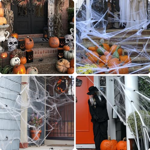 Plastic Spiders, Spiders Halloween Decorations, Halloween Spider, Fake Spiders, 8PCS Black Large Spider Web Decoration, Realistic Prank Props Scare Fun Practical Surprise Joke Toys, 3.9 x 3.7 Inches