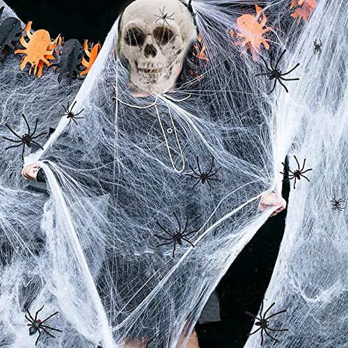 Spider Web 300 Sqft Halloween Spider Web Decoration with 20 Fake Spiders,Super Stretchy Cobwebs Spider Webs,Halloween Decorations Indoor,Outdoor, Courtyard, Lawn,Porch, Haunted House