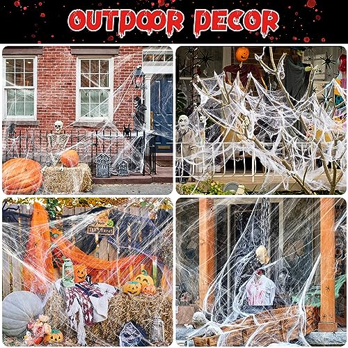 Jionchery 1000 sqft Spider Web Halloween Decorations, with 30 Fake Spiders, Super Stretch Cobwebs, Halloween Party Supplies, Halloween Decorations Indoor Outdoor Scary