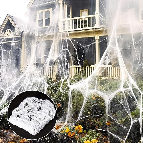 MAQIHAN 950 sqft Spider Webs Halloween-Decorations Halloween Spider Web Cobwebs Halloween Decorations Spider Web Decor with 40 Fake Spiders Super Stretch Cobwebs for Halloween Party Decor
