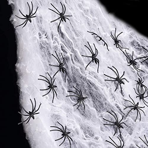 Spider Web 300 Sqft Halloween Spider Web Decoration with 20 Fake Spiders,Super Stretchy Cobwebs Spider Webs,Halloween Decorations Indoor,Outdoor, Courtyard, Lawn,Porch, Haunted House