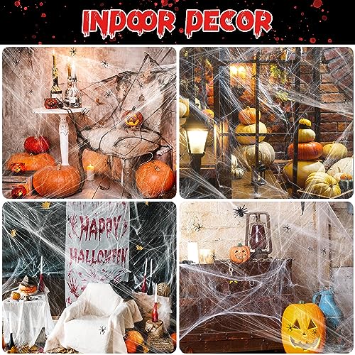 Jionchery 1000 sqft Spider Web Halloween Decorations, with 30 Fake Spiders, Super Stretch Cobwebs, Halloween Party Supplies, Halloween Decorations Indoor Outdoor Scary