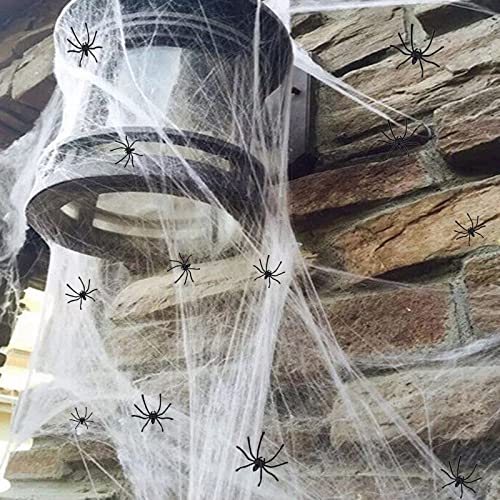 Spider Web 300 Sqft Halloween Spider Web Decoration with 20 Fake Spiders,Super Stretchy Cobwebs Spider Webs,Halloween Decorations Indoor,Outdoor, Courtyard, Lawn,Porch, Haunted House