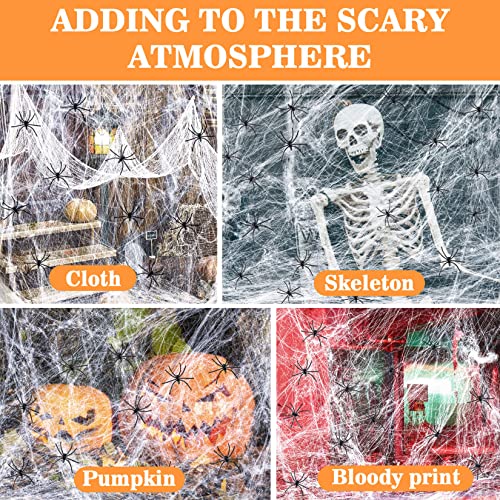 MAQIHAN 950 sqft Spider Webs Halloween-Decorations Halloween Spider Web Cobwebs Halloween Decorations Spider Web Decor with 40 Fake Spiders Super Stretch Cobwebs for Halloween Party Decor