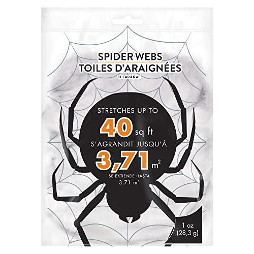 White Polyester Spider Webs - 1 oz. (1 Pack) - Perfect for Halloween Decorations & Themed Events