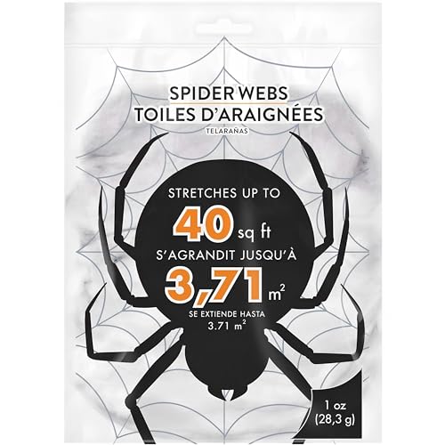 White Polyester Spider Webs - 1 oz. (1 Pack) - Perfect for Halloween Decorations & Themed Events