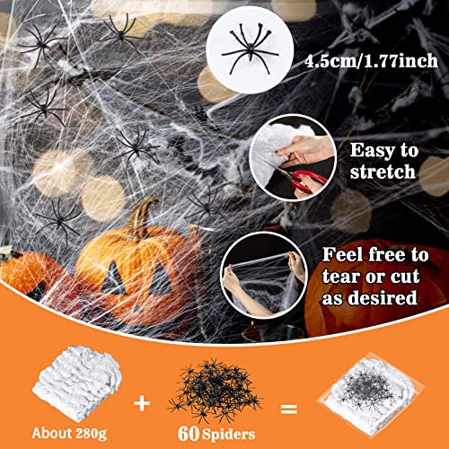 MAQIHAN 950 sqft Spider Webs Halloween-Decorations Halloween Spider Web Cobwebs Halloween Decorations Spider Web Decor with 40 Fake Spiders Super Stretch Cobwebs for Halloween Party Decor