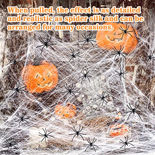 MAQIHAN 950 sqft Spider Webs Halloween-Decorations Halloween Spider Web Cobwebs Halloween Decorations Spider Web Decor with 40 Fake Spiders Super Stretch Cobwebs for Halloween Party Decor