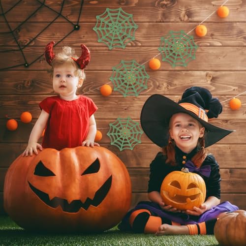 ULTNICE Halloween Plastic Cobweb, Halloween Spider Web Holiday Accessories for Halloween Decoration 50Pcs (Luminous)