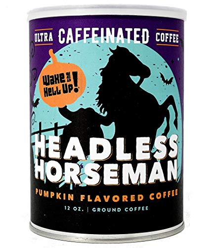 Wake The Hell Up! Ground Coffee | Headless Horseman Coffee | Ultra-Caffeinated Pumpkin Flavored Coffee in a 12-Ounce Reclosable Bag