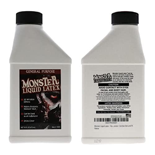 FX Monster Liquid Latex (2 Pack) For Halloween Costume, Zombie, Vampire, Monster Make Up & Dress Up, Special Effects, Parties and Cosplay, Face and Body Latex Paint