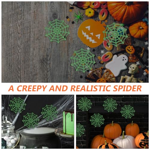ULTNICE Halloween Plastic Cobweb, Halloween Spider Web Holiday Accessories for Halloween Decoration 50Pcs (Luminous)