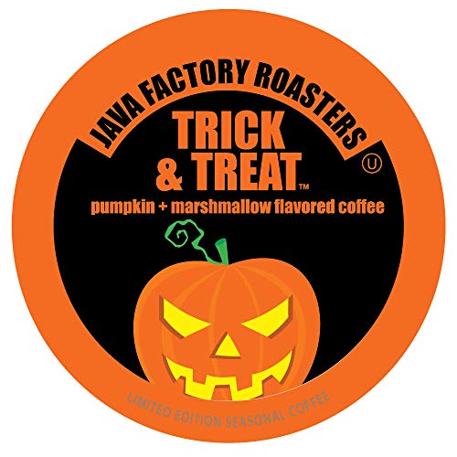 Java Factory Coffee Pods Pumpkin and Marshmallow Flavored Coffee Compatible with K Cup Brewers Including 2.0, Trick and Treat, 40 Count