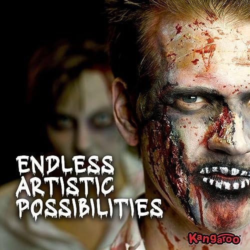 KANGAROO Liquid Latex Makeup - Face and Body SFX Makeup, Halloween Makeup, Zombie Makeup, Fake Scar, Fake Wound, Fake Injury Makeup Movie Special Effects,16 Oz Pint Professional Grade