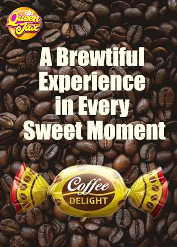 Coffee Candy Bulk - 4 LB Coffee Delight Hard Candy (210 pcs) Coffee Snacks Made with Real Colombian Coffee - Coffee Hard Candy Bulk Individually Wrapped - Coffee Gifts for Coffee Lovers - QUEEN JAX